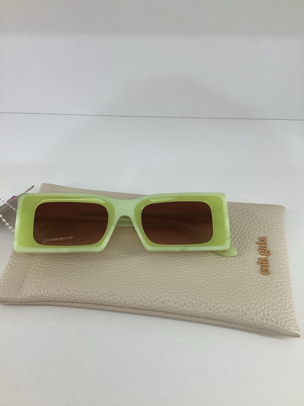 Cult Gaia Yellow Resin Sunglasses /w Case.
